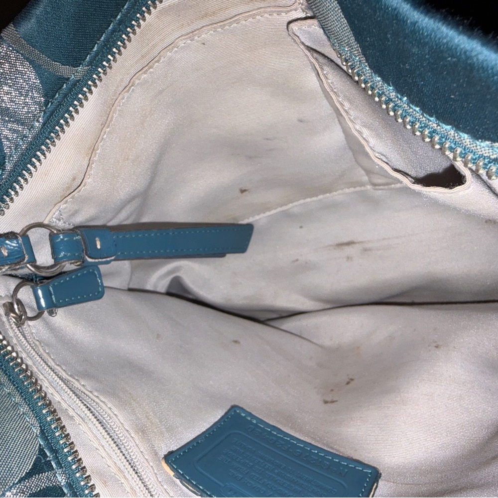 Coach Rehab Dark Teal and Gray Crossbody& Shoulder Bag - Picture 11 of 14